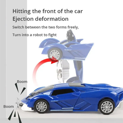 2 in 1 One-key Collision Deformation Car Toys Automatic Transformation Robot Plastic Vehicles Boys Toy Model Car Kids Baby Gift