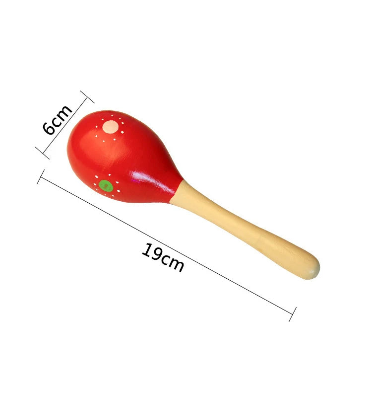 Large Montessori Baby Toy Wooden Colorful Musical Instrument Rattle Shaker Sand Hammer Bell Kids Children Early Learning Toys