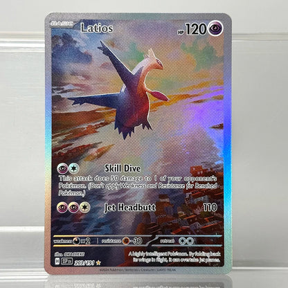 PKM Holographic PROXY Cards Scarlet-Violet Series Latias EX Pikachu EX Alolan Exeggutor PTCG Game Collection Cards Game Toys