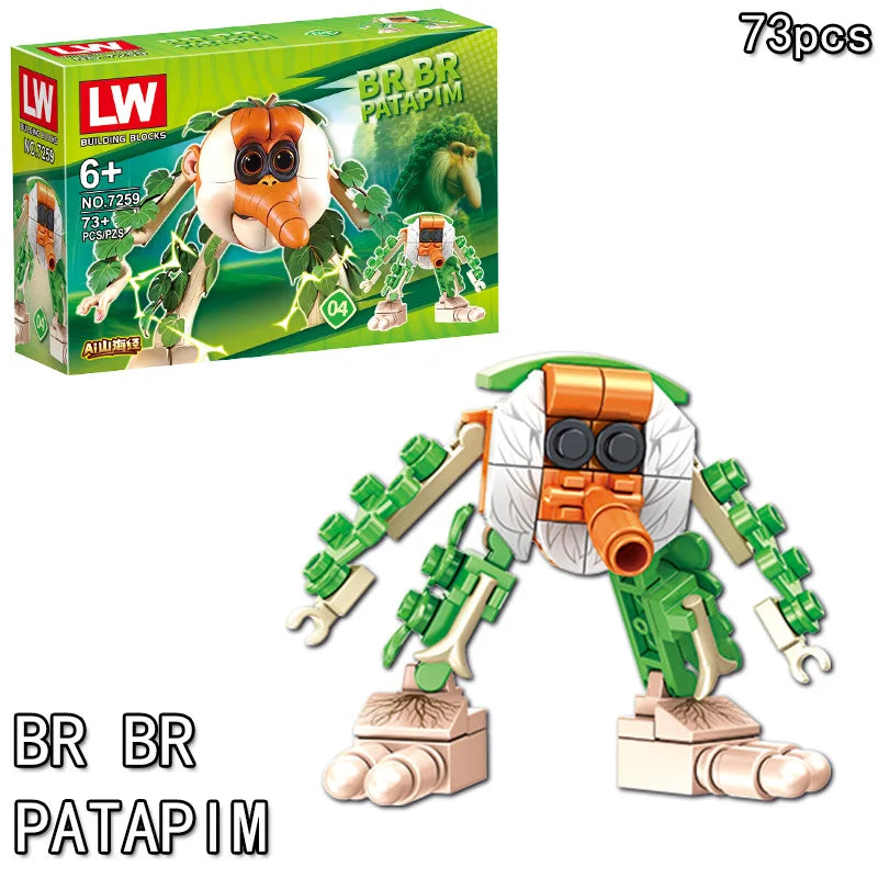 Italian Brainrot Animals Tung Tung Tung Sahur Building Blocks Tralalelo Tralala Shark BricksToy Gift for Children Kids Blind Box