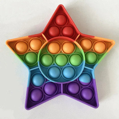 Sensory Toys Rainbow Dinosaur Fidget Toys Children Push Its Kawaii Autism Needs Squishy Stress Reliever Toys Aнтистресс