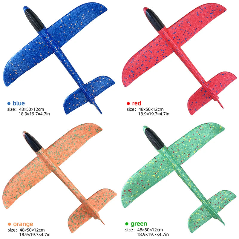 50/33CM Big Flash Glider Foam Plane Hand Throw Light Inertial AirPlane Outdoor Launch Fun of Kids Toys for Children Boys Gift