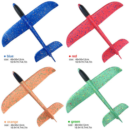 50/33CM Big Flash Glider Foam Plane Hand Throw Light Inertial AirPlane Outdoor Launch Fun of Kids Toys for Children Boys Gift