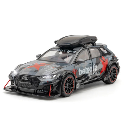 1/24 Audi RS6 Modified Vehicles Car Model Toys Alloy Diecast  With Pull Back Light & Sound Model Cars Boys Gifts For Children