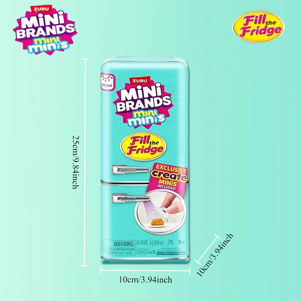 ZURU Original Fill The Fridge Mini Refrigerator Set Mini Brands Ball Series Blind Box Mystery Box Play House Toy Decor Gifts
