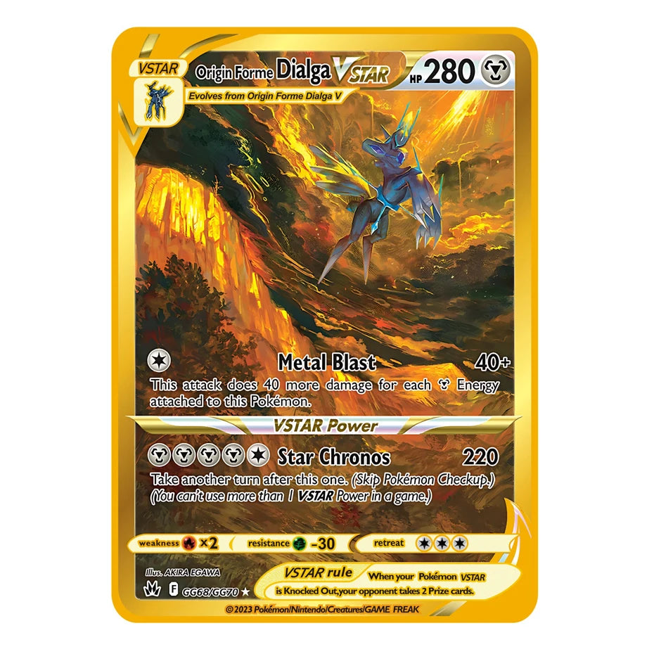 2025 NEW Pokemon Metal Card 10000 Points Arceus Charizard Super Card Golden English Mewtwo Vmax GX EX Anime Collection Cards Gif