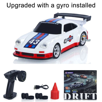 Upgrade Gyro Mini Toys 4WD 1/43 RC Speed Car RTR 2.4G Radio Control Racing Drifting Car Four-wheel Drive High Speed Model Gifts