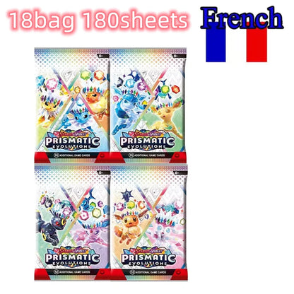 360Pcs French Pokemon Card Prismatic Evolutions Surging Sparks SCARLET VIOLET 151 Pokémon Booster Battle Transaction Card Gifts