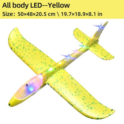50/33CM Big Flash Glider Foam Plane Hand Throw Light Inertial AirPlane Outdoor Launch Fun of Kids Toys for Children Boys Gift