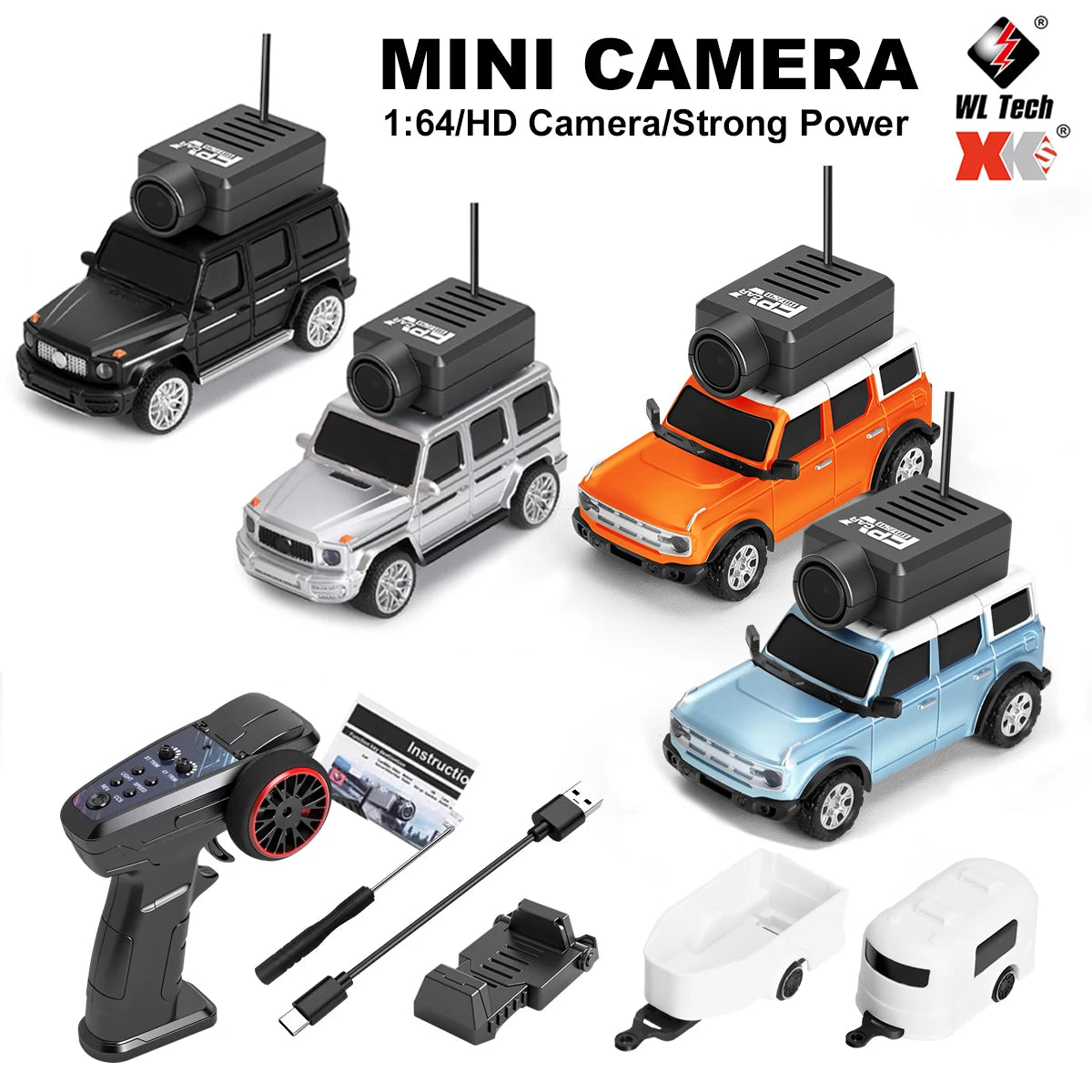 WLtoys 1/64 Mini RC Car with 720P FPV Camera Wifi APP Control 2.4G Reomte Contorl Racing Vehicle Toy for Children 6405 6406