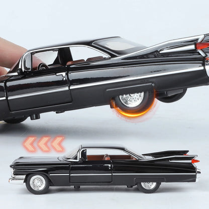1:32 Cadillac Eldorado Biarritz Classic Retro Car Alloy Metal Diecast Model Car With Sound And Light Pull Back Collection Hobby