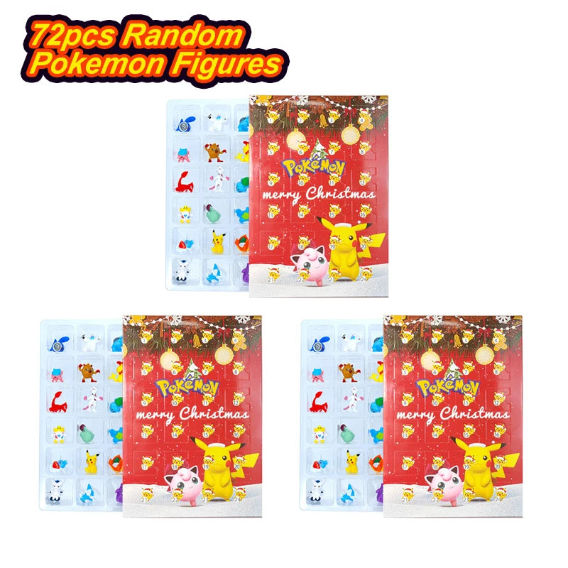 Pokemon Figure Advent Calendar Gift Box mini Pikachu Character Doll Bulbasaur Children Christmas Toy Gifts