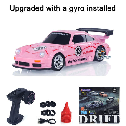 Upgrade Gyro Mini Toys 4WD 1/43 RC Speed Car RTR 2.4G Radio Control Racing Drifting Car Four-wheel Drive High Speed Model Gifts