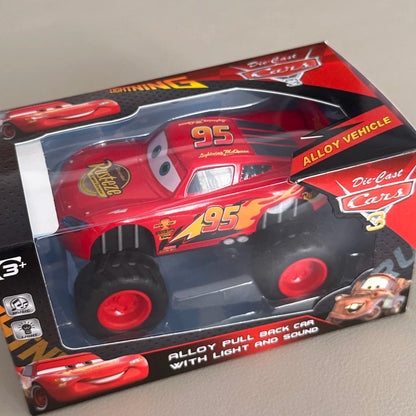 Pixar Cars Arrival Pull-Back Car with Sound & Light Lightning McQueen & Cruz Ramirez Black Storm High-Leg Vehicle For Kids Gift