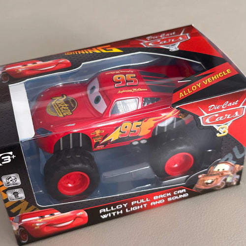 Pixar Cars Arrival Pull-Back Car with Sound & Light Lightning McQueen & Cruz Ramirez Black Storm High-Leg Vehicle For Kids Gift