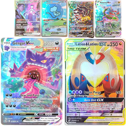 PTCG Foil Proxy English Gengari Rayquaza Vmax Giratian Lugia V Mew Latias Latios EX Collectibles Trading Card Game