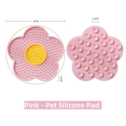 Pet Supplies Cat Licking Pad Sun Flower Shape Silicone Dog Licking Plate Cute Pet Slow Licking Mat dog bowl  cat bowl