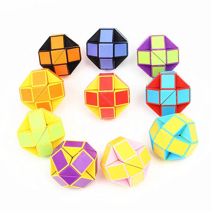 1/3/6Pcs/sets Folding Magic Snake Ruler Puzzle Antistress Cube Educational Toy Kids Birthday Party Favors Bags School Reward