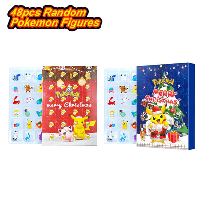 Pokemon Figure Advent Calendar Gift Box mini Pikachu Character Doll Bulbasaur Children Christmas Toy Gifts