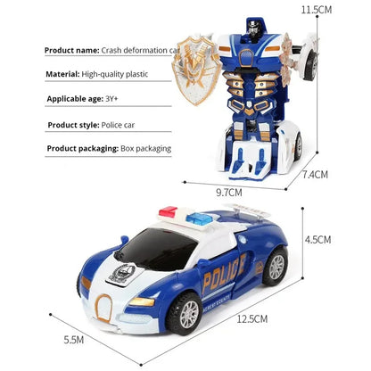 2 in 1 One-key Collision Deformation Car Toys Automatic Transformation Robot Plastic Vehicles Boys Toy Model Car Kids Baby Gift