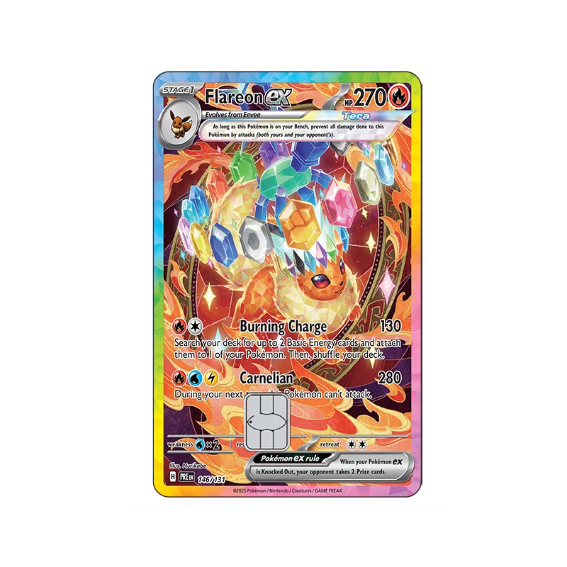 Sv8a PTCG Eevee Credit Card Skin Stickers Eeveelution Series Sticker for VISA Credit Card Debit Beautify Decoration No Residue