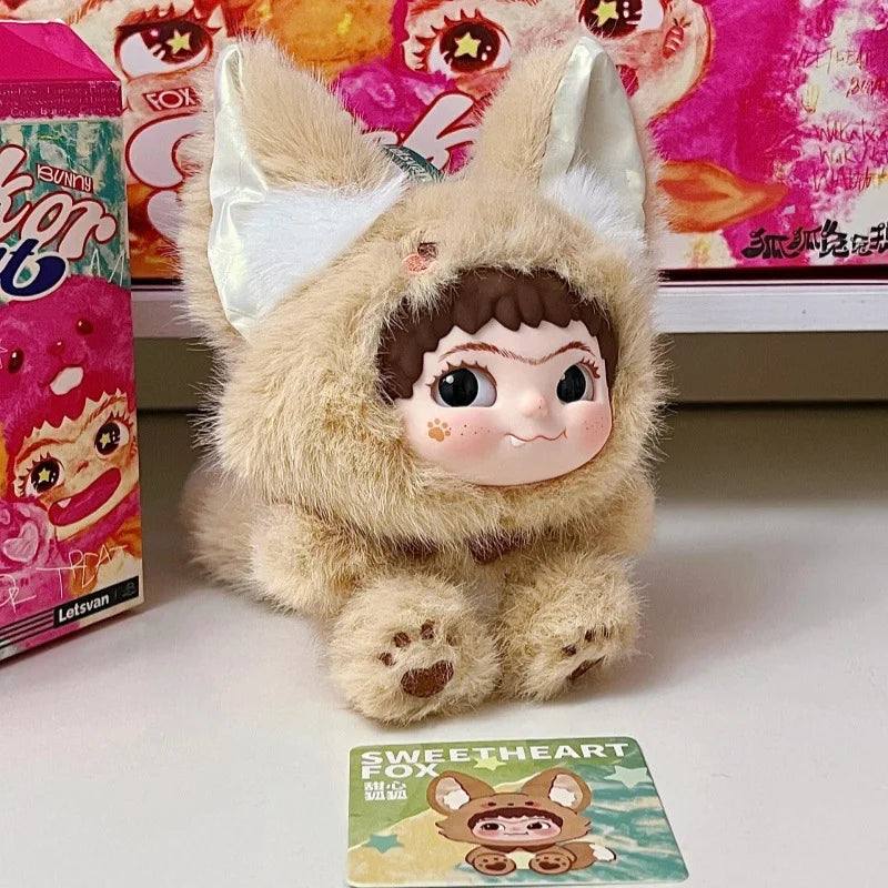 Wakuku V2 Blind Box Fox & Bunny Trick Or Treat Series Vinyl Doll Suprise Bag Keychain Trendy Toys Mystery Box Customized Gifts