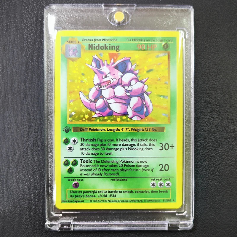 DIY Pokemon Collection Cards with Card Brick 1996 1st Edition Flash Cards Charizard Blastoise PTCG Game Anime Shining Cards Gift