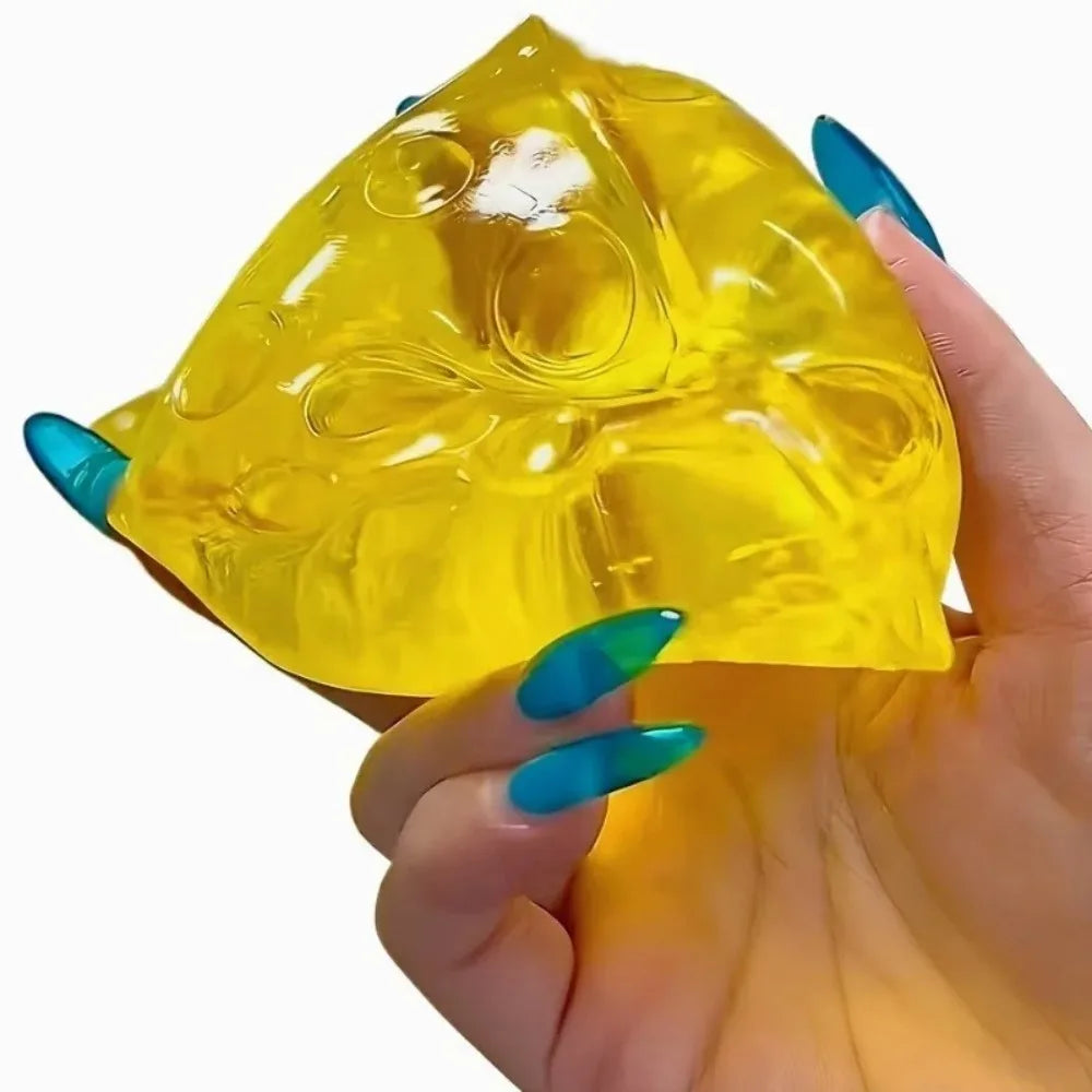 Squishy Honey Cheese Square Fidgets Toys Super Soft Mochi Cheese Squeeze Toy Funny Anti-stress Sensory Toy for Kids Adults