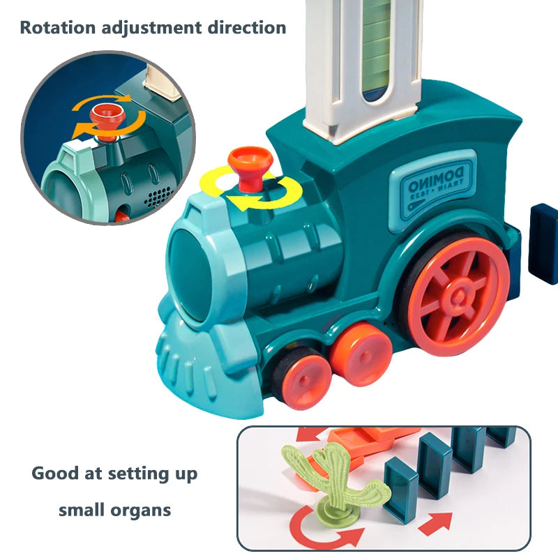 Kids Automatic Laying Domino Train Electric Car Dominoes Clips and Domino Accessories Brick Blocks Kits Games Educational Toys C
