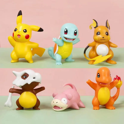 Hot Pokemon Anime Figures Pikachu Toys Model Charmander Psyduck Squirtle Jigglypuff Bulbasaur Kawaii Collect Dolls Kids Gift