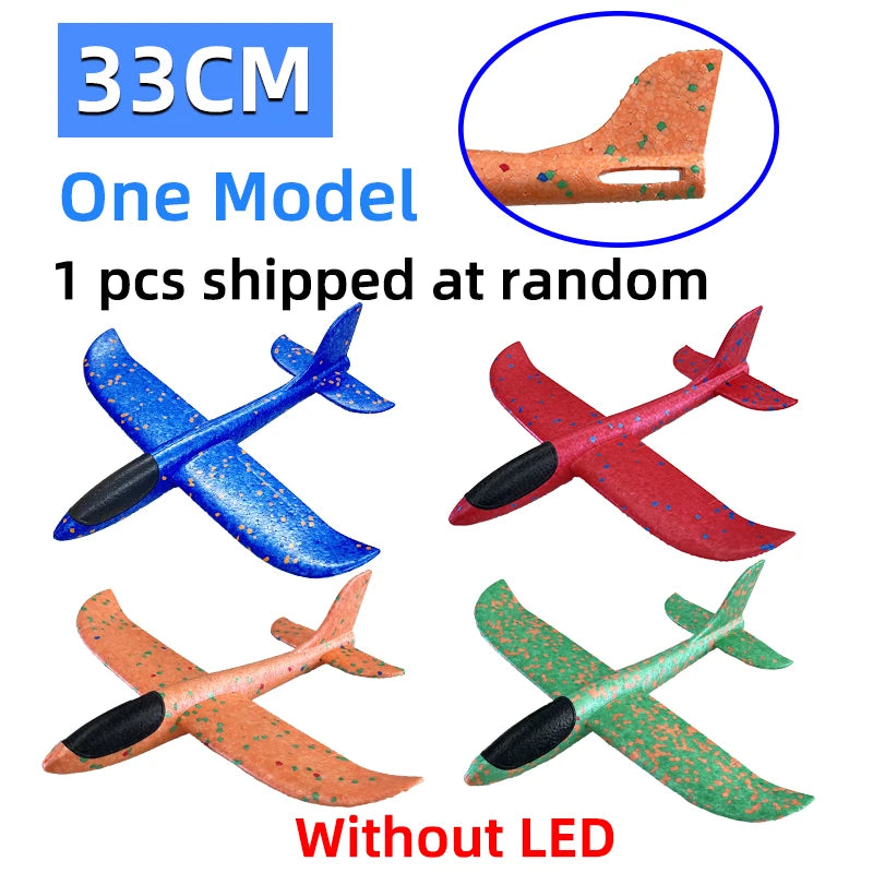 50/33CM Big Flash Glider Foam Plane Hand Throw Light Inertial AirPlane Outdoor Launch Fun of Kids Toys for Children Boys Gift
