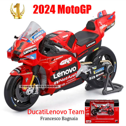 Maisto 1:18 2024 Gresini Racing MotoGP #93 Marc Marquez #73 Alex Marquez casting alloy motorcycle Model collection gift toy