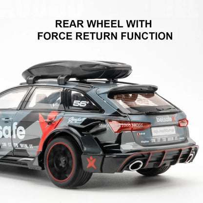 1/24 Audi RS6 Modified Vehicles Car Model Toys Alloy Diecast  With Pull Back Light & Sound Model Cars Boys Gifts For Children