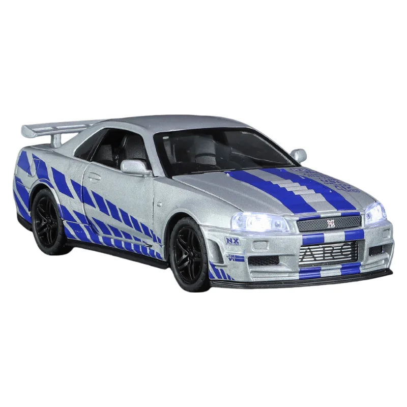 1:32 GTR R34 SKYLINE Fast Alloy Simulation Car Model Diecasts & Toy Vehicles And Furious Cars Decoration toy for Gift