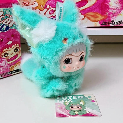 Wakuku V2 Blind Box Fox & Bunny Trick Or Treat Series Vinyl Doll Suprise Bag Keychain Trendy Toys Mystery Box Customized Gifts