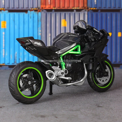MSZ 1:18 Kawasaki Ninja H2R Suzuki YAMAHA alloy die-cast car motorcycle model, toy gift giving, die-cast static motorcycle model