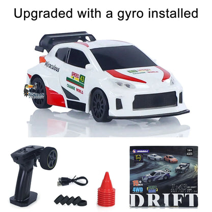 Upgrade Gyro Mini Toys 4WD 1/43 RC Speed Car RTR 2.4G Radio Control Racing Drifting Car Four-wheel Drive High Speed Model Gifts