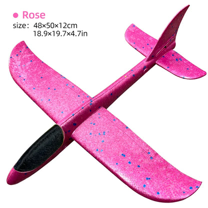 50/33CM Big Flash Glider Foam Plane Hand Throw Light Inertial AirPlane Outdoor Launch Fun of Kids Toys for Children Boys Gift