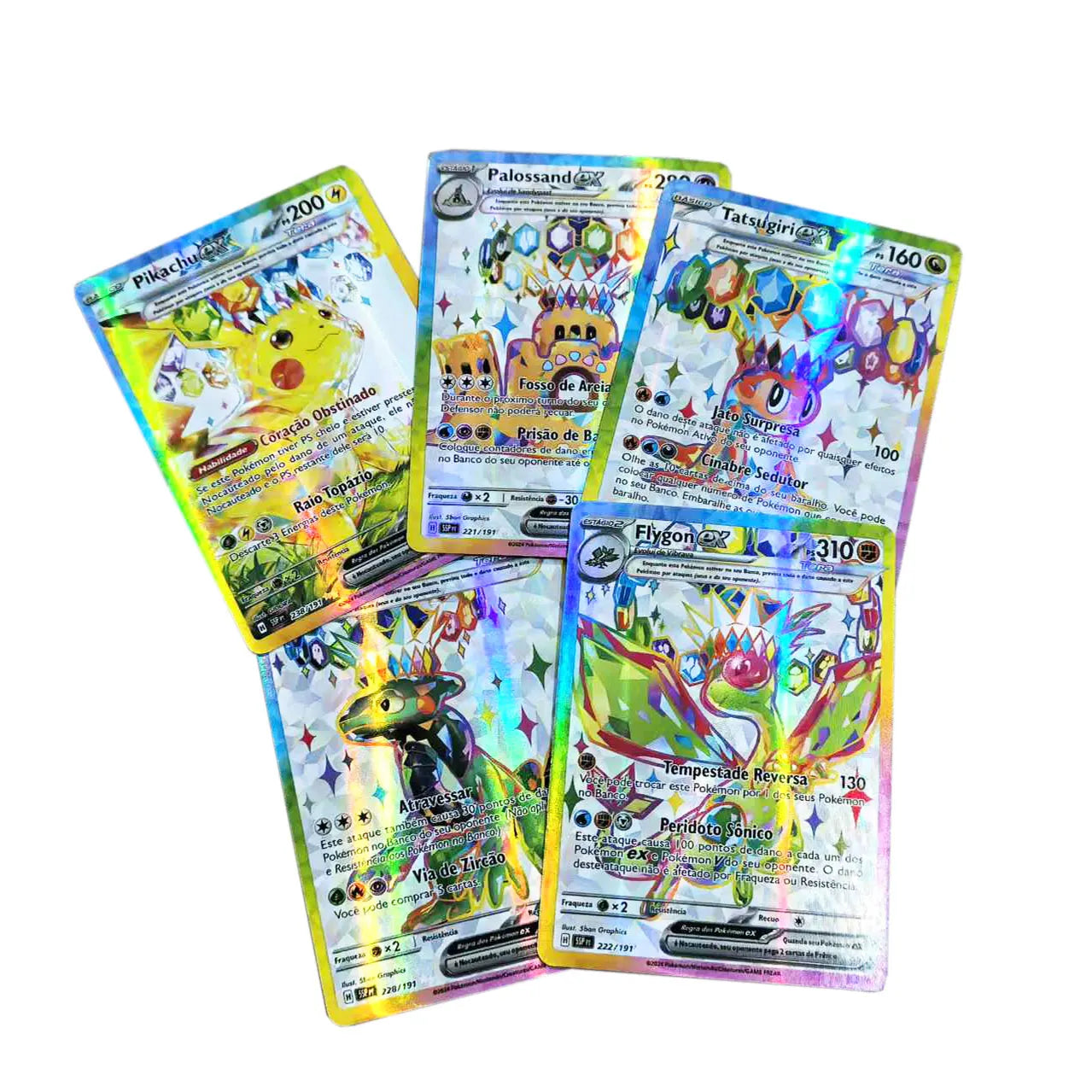 100Pcs Portuguese Pokemon Cards Terastal Pikachu Vstar Vmax GX Letter Rainbow Arceus Shiny Charizard trade card children toy