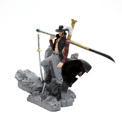 One Piece Anime Figure The Battle Over The Dome Dracule Mihawk Action Figure Model Figma Statue Collection Toy Desktop Decoratio