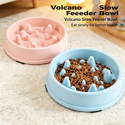 Pet supplies Cat Dog Slow Food Bowl Fat Help Healthy Round Anti-choking Thickened And Non-slip Multiple Colors Shapes