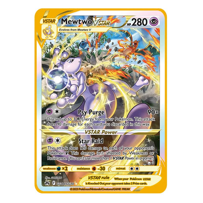 2025 NEW Pokemon Metal Card 10000 Points Arceus Charizard Super Card Golden English Mewtwo Vmax GX EX Anime Collection Cards Gif