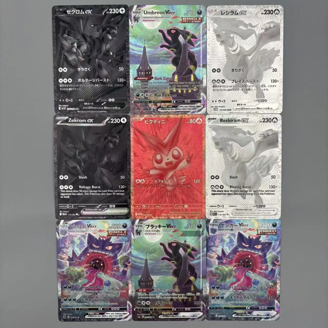 DIY PTCG Collection Umbreon Victini Zekrom Reshiram Gengar DIY Self Made Single Card Classic Game Anime Card Gift Toy