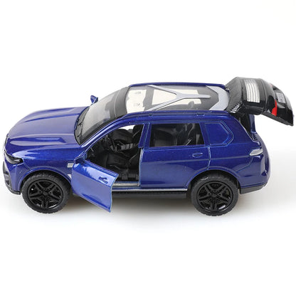(Bagged) 1/36 scale replica X5 off-road toy car model, die-cast metal, boy's toy, three doors can be opened, pullback function.