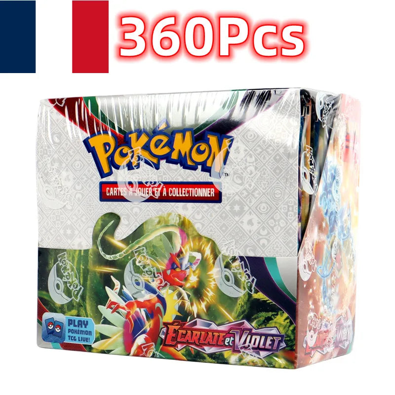 360Pcs French Pokémon card Scarlet Violet 151 classics Expansion Obsidian Flames Surging Sparks Darkness Ablaze Booster Box