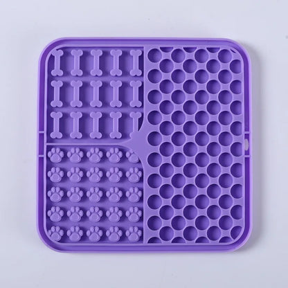 Pet Supplies Dog Licking Mat Silicone Cat Slow Food Tableware Bowl Suction Cup Anti Choking ,Anti Overturning Healthy Meal Mat