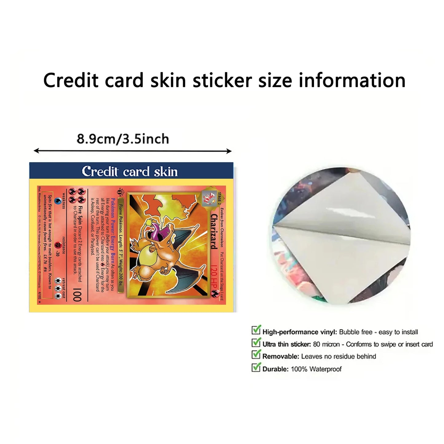 Sv8a PTCG Eevee Credit Card Skin Stickers Eeveelution Series Sticker for VISA Credit Card Debit Beautify Decoration No Residue