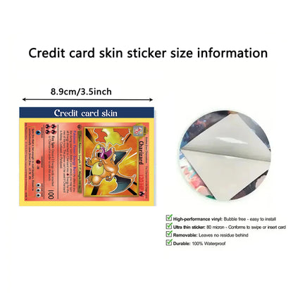Sv8a PTCG Eevee Credit Card Skin Stickers Eeveelution Series Sticker for VISA Credit Card Debit Beautify Decoration No Residue