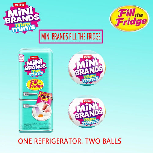 ZURU Original Fill The Fridge Mini Refrigerator Set Mini Brands Ball Series Blind Box Mystery Box Play House Toy Decor Gifts
