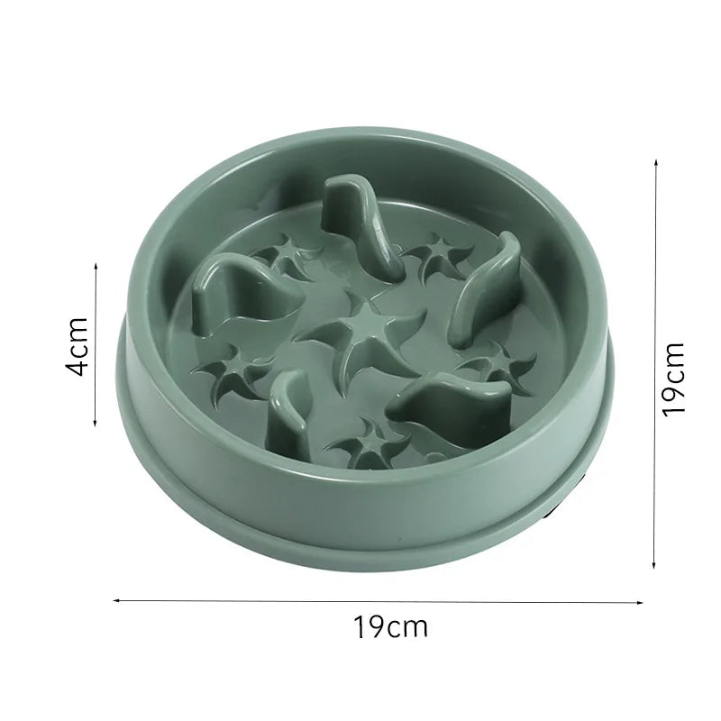 Pet supplies Cat Dog Slow Food Bowl Fat Help Healthy Round Anti-choking Thickened And Non-slip Multiple Colors Shapes
